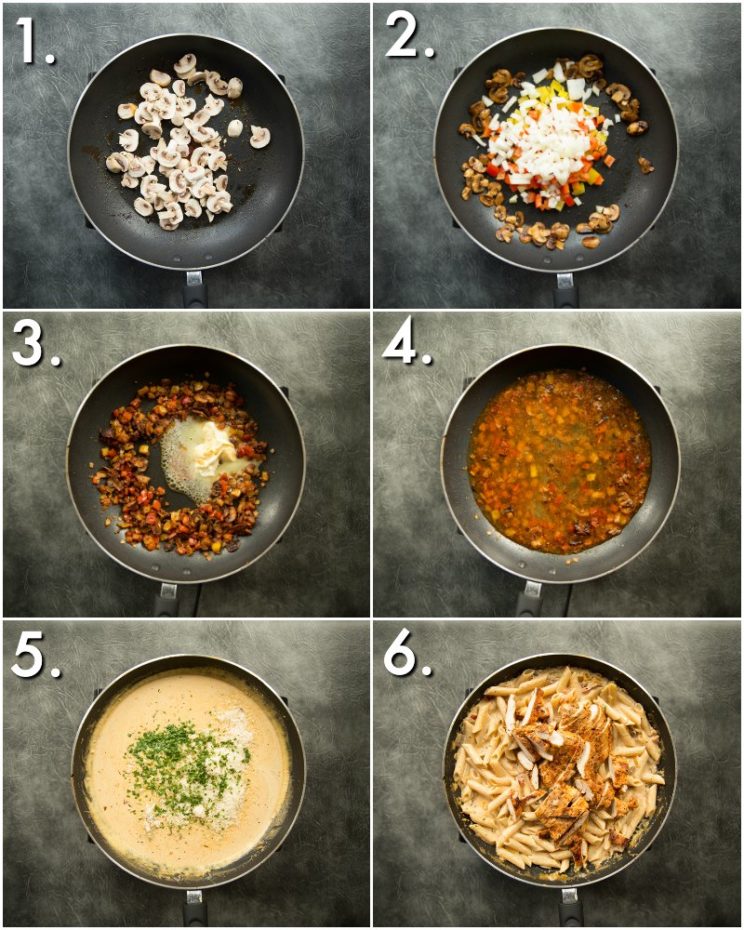 How to make creamy cajun chicken pasta - 6 step by step photos