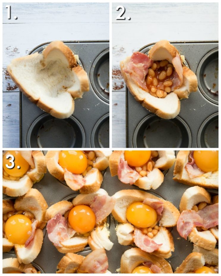 How to make toast cups - 3 step by step photos