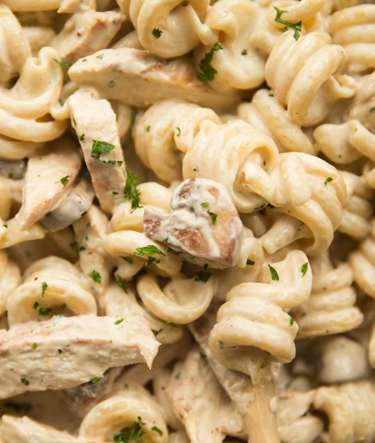 Creamy Chicken and Mushroom Pasta | Don't Go Bacon My Heart