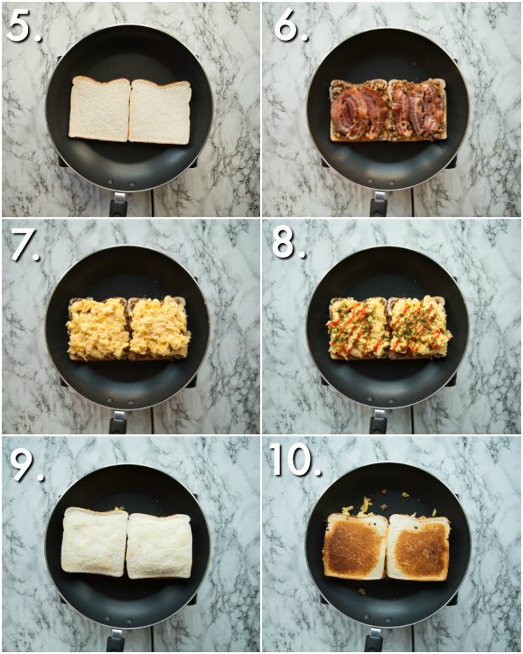 How to make a breakfast grilled cheese - 6 step by photos