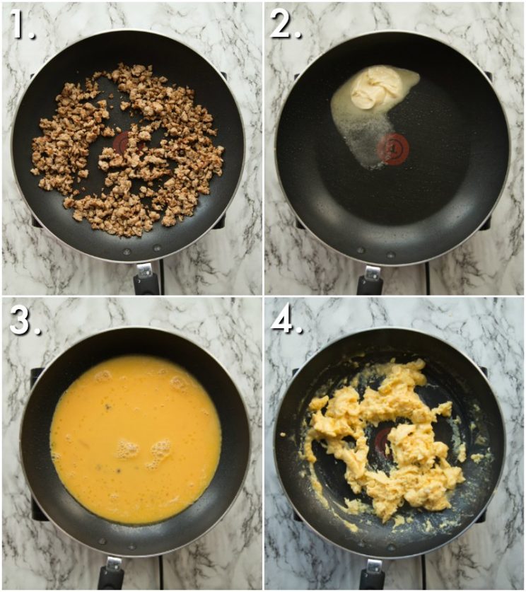 How to make a breakfast grilled cheese - 4 step by step photos
