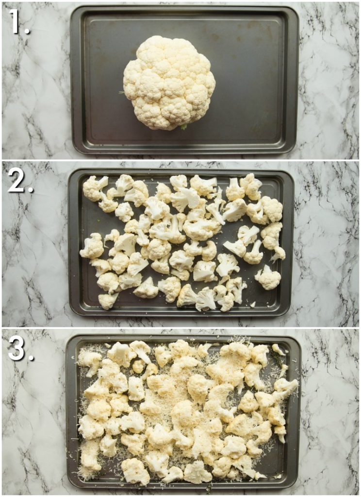 How to make parmesan roasted cauliflower - 3 step by step photos