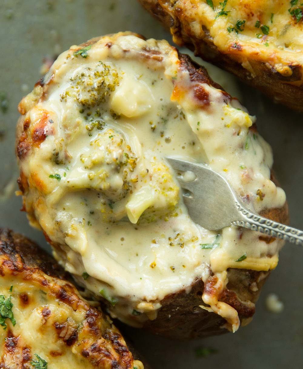 Cheesy Broccoli Baked Potatoes Don't Go Bacon My Heart