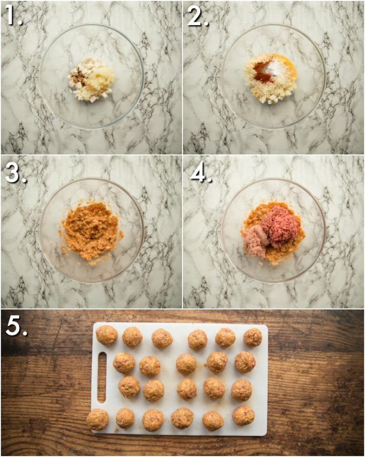 How to make bbq meatballs - 5 step by step photos