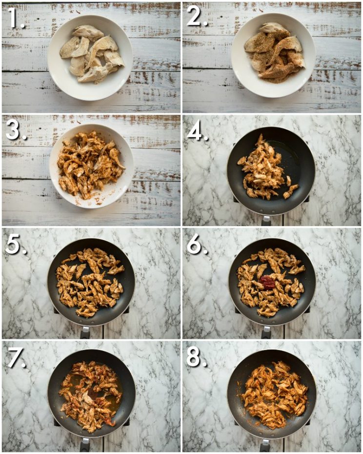 How to make leftover turkey tacos - 8 step by step photos