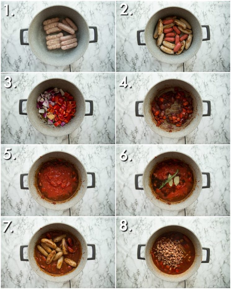 how to make sausage casserole on the hob - 8 step by step photos