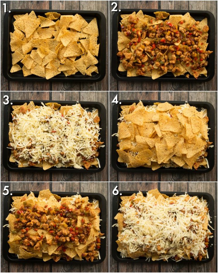 How to make chicken fajita nachos - 6 step by step photos