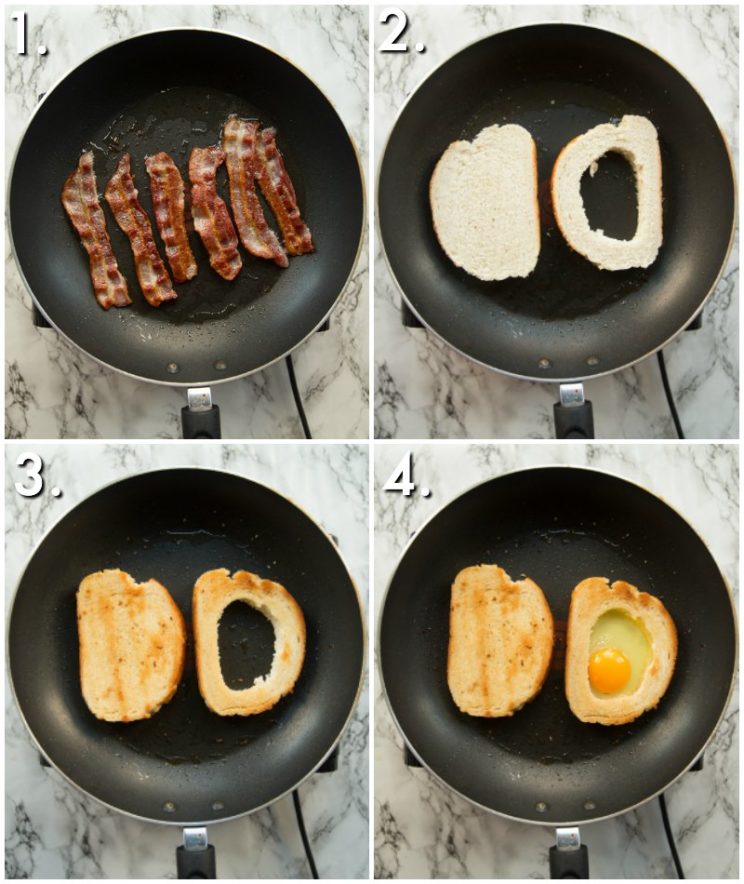 How to make egg in a hole toast - 4 step by step photos