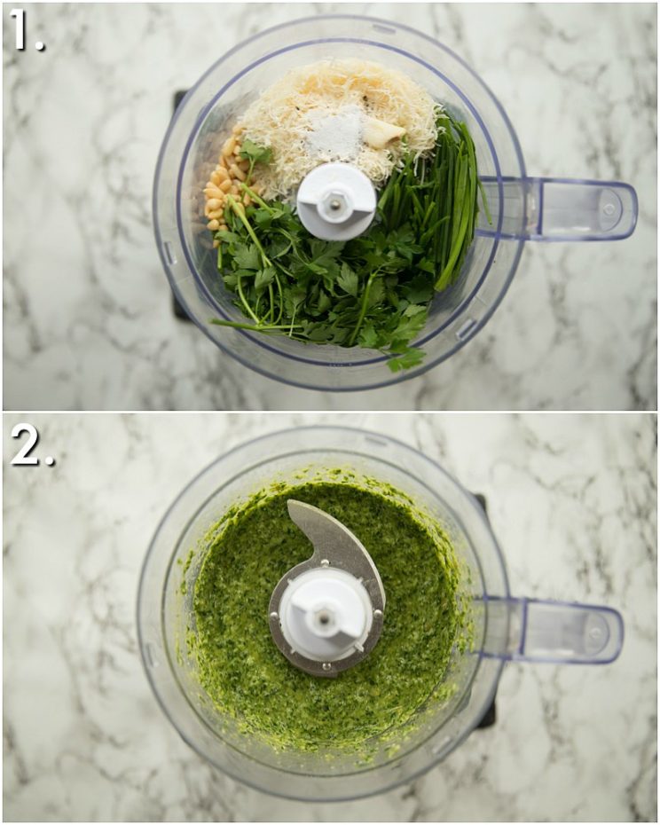 How to make chive and parsley pesto - 2 step by step photos