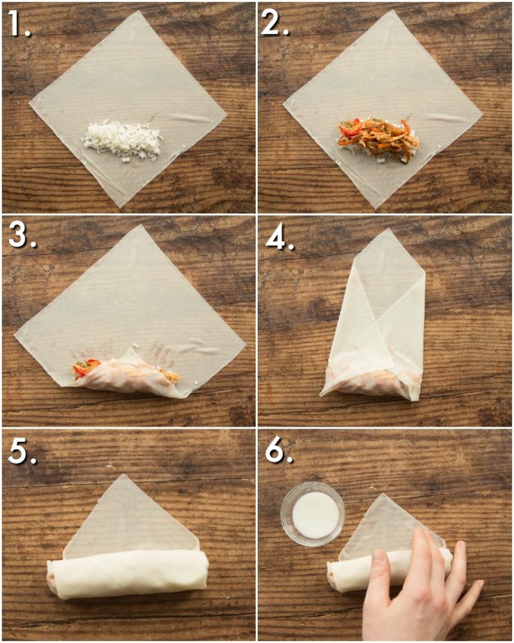 How to roll spring rolls - 6 step by step photos