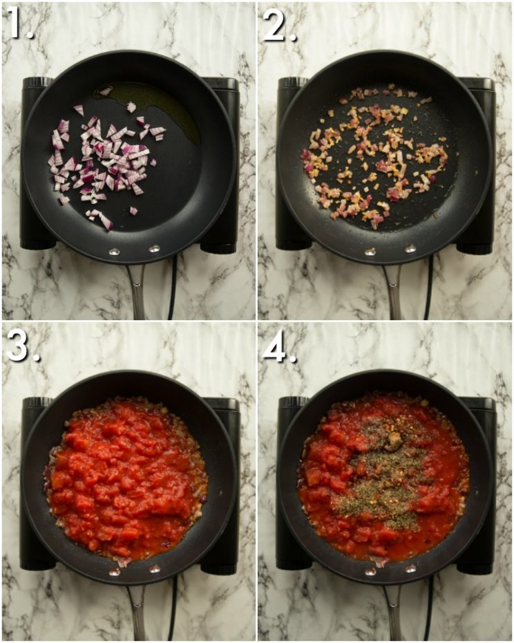 How to make marinara dip for baked feta - 4 step by step photos