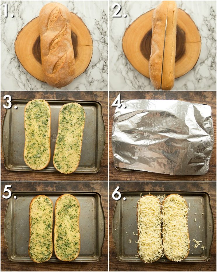 How to make cheesy garlic bread - 6 step by step photos