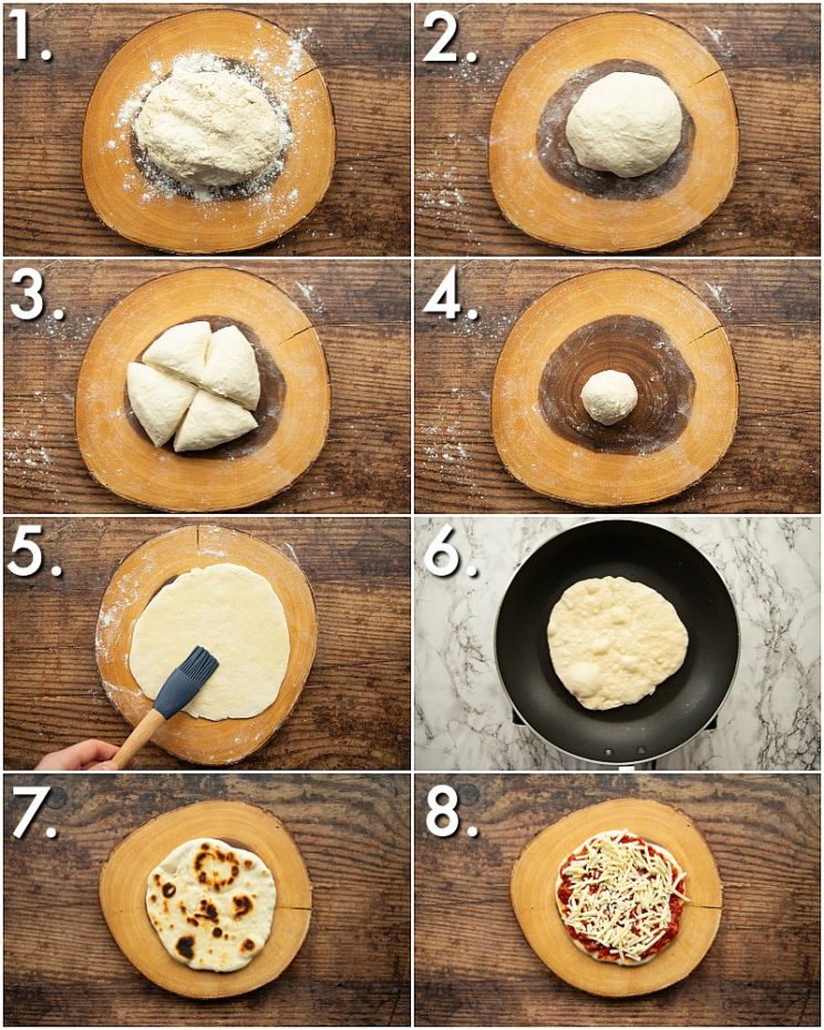 How to make flatbread pizzas - 8 step by step photos