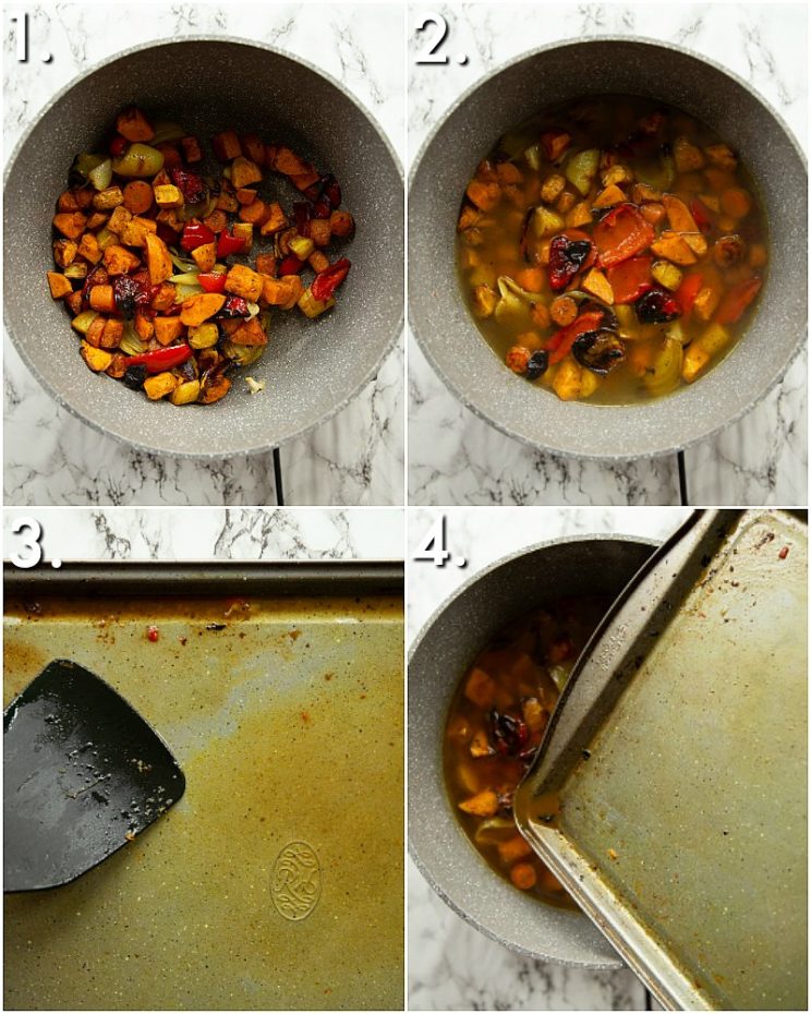How to make roasted vegetable soup - 4 step by step photos