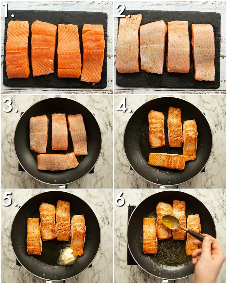 How to Pan Fry Salmon - 6 step by step photos