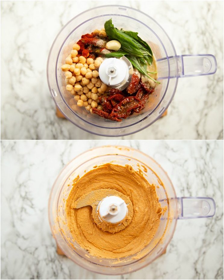How to make sun dried tomato hummus - 2 step by step photos