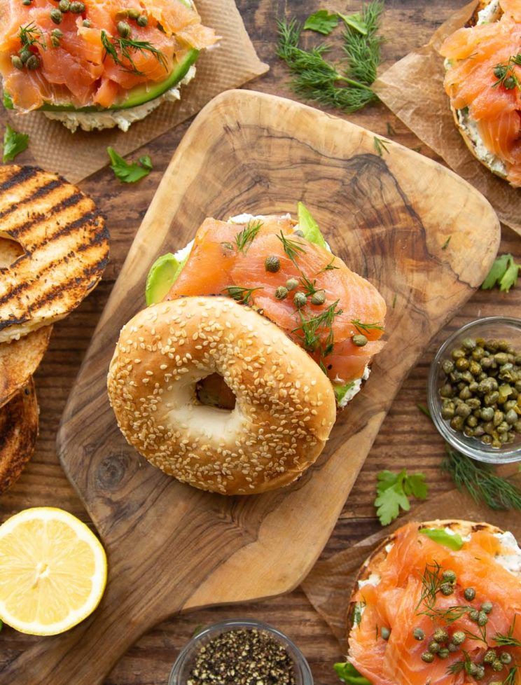 Smoked Salmon with Dill Cream Cheese, and Philly Cheese Steak