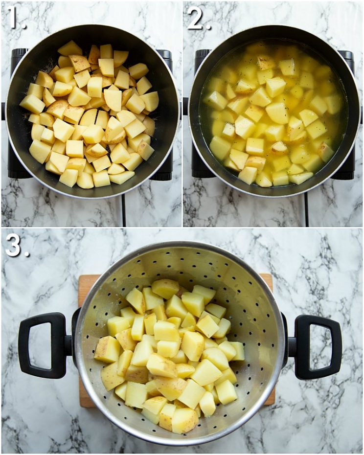 how to make Chicken broth boiled potatoes - 3 step by step photos