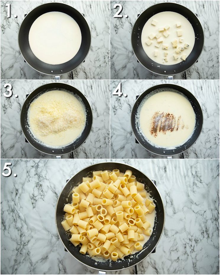 How to make four cheese pasta - 5 step by step photos