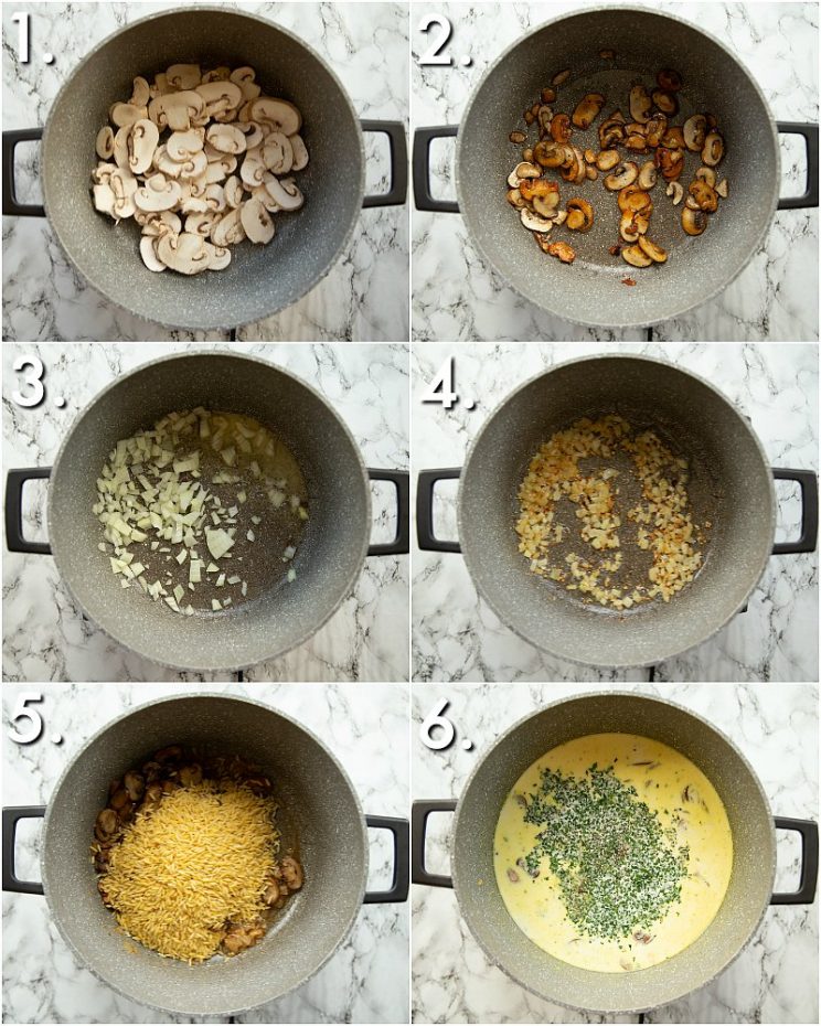 How to make mushroom orzo - 6 step by step photos
