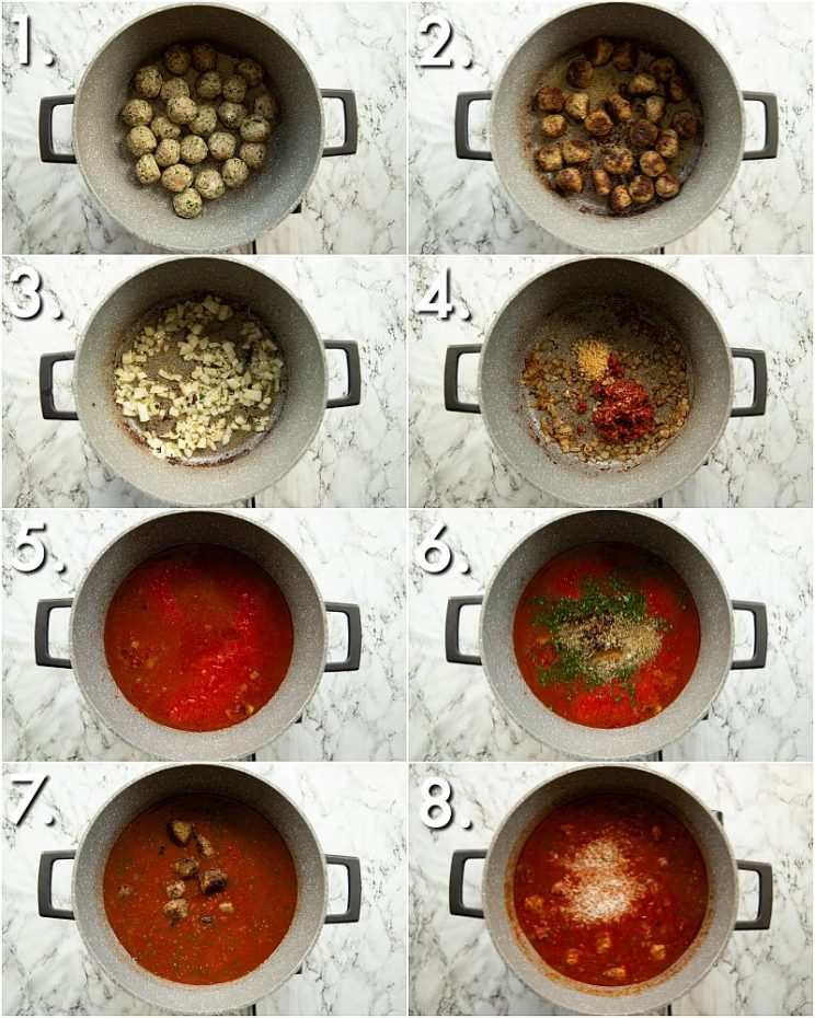How to make meatballs and rice - 8 step by step photos
