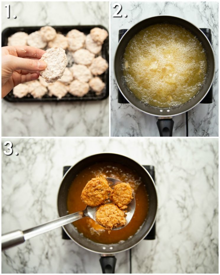 How to fry chicken fried potatoes - 3 step by step photos