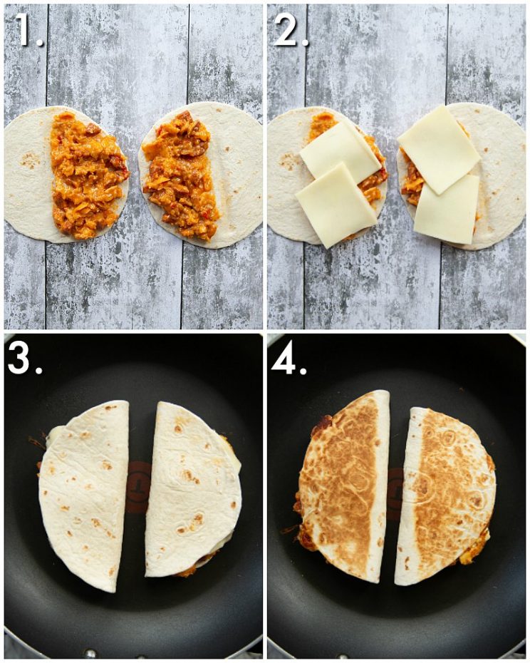 How to make chorizo egg quesadillas - 4 step by step photos