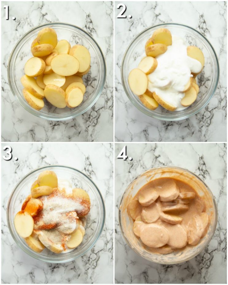 How to marinate potatoes in buttermilk - 4 step by step photos