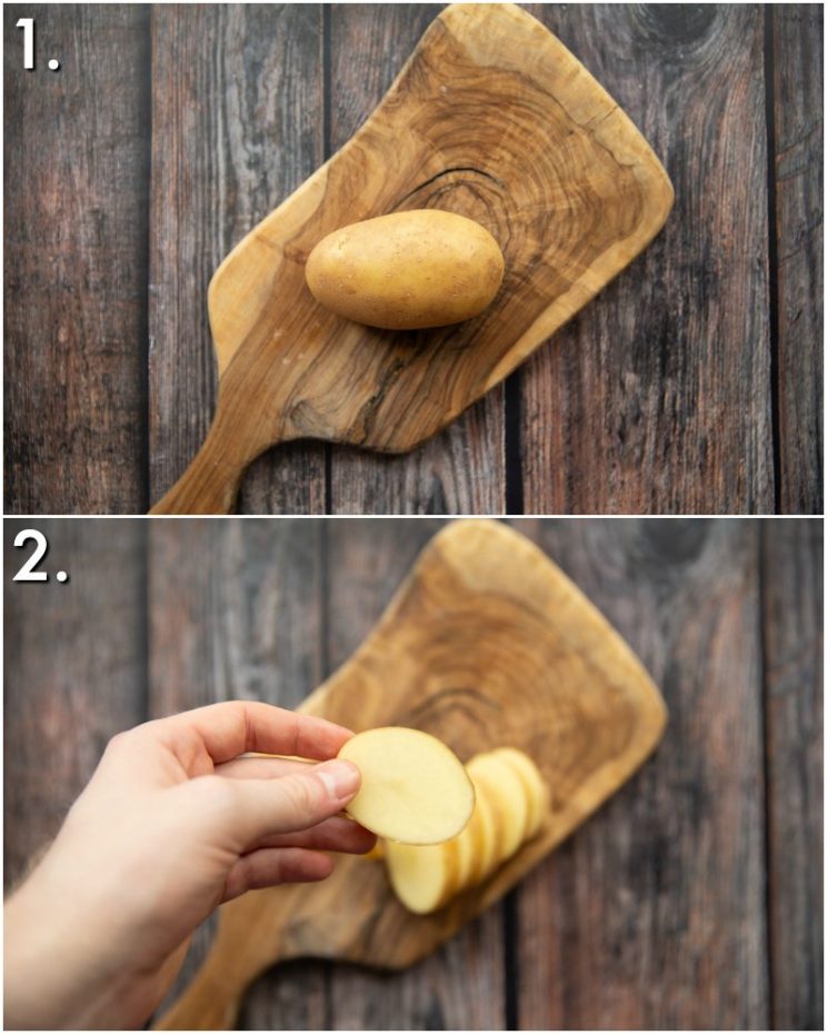 How to slice potatoes - 2 step by step photos