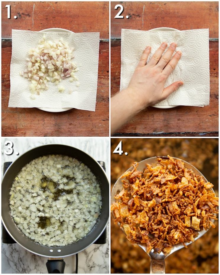 How to make fried shallots - 4 step by step photos