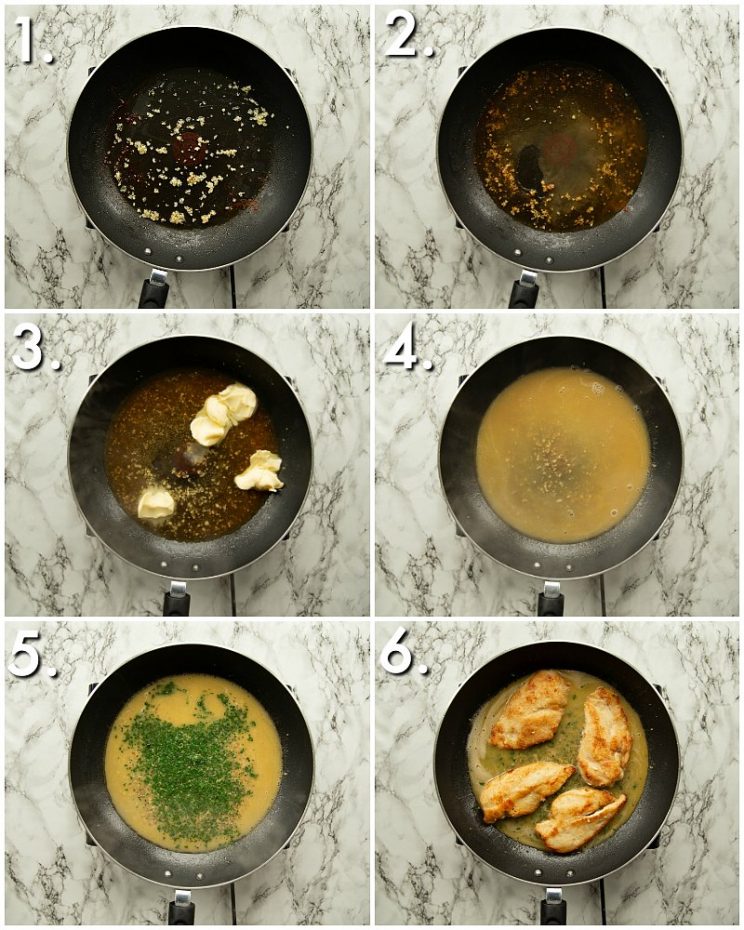 6 step by step photos of How to make garlic butter sauce