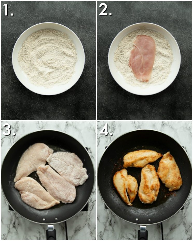 4 step by step photos of How to make garlic chicken breast