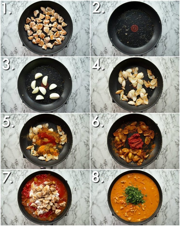 8 step by step photos showing how to make curry in a hurry