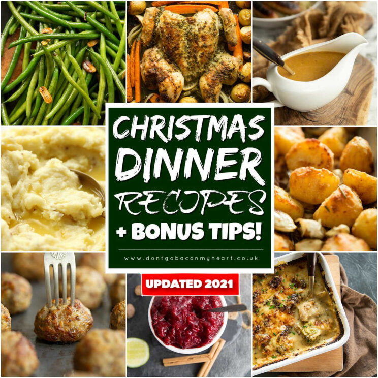 Christmas dinner recipes 2021 square collage thumbnail