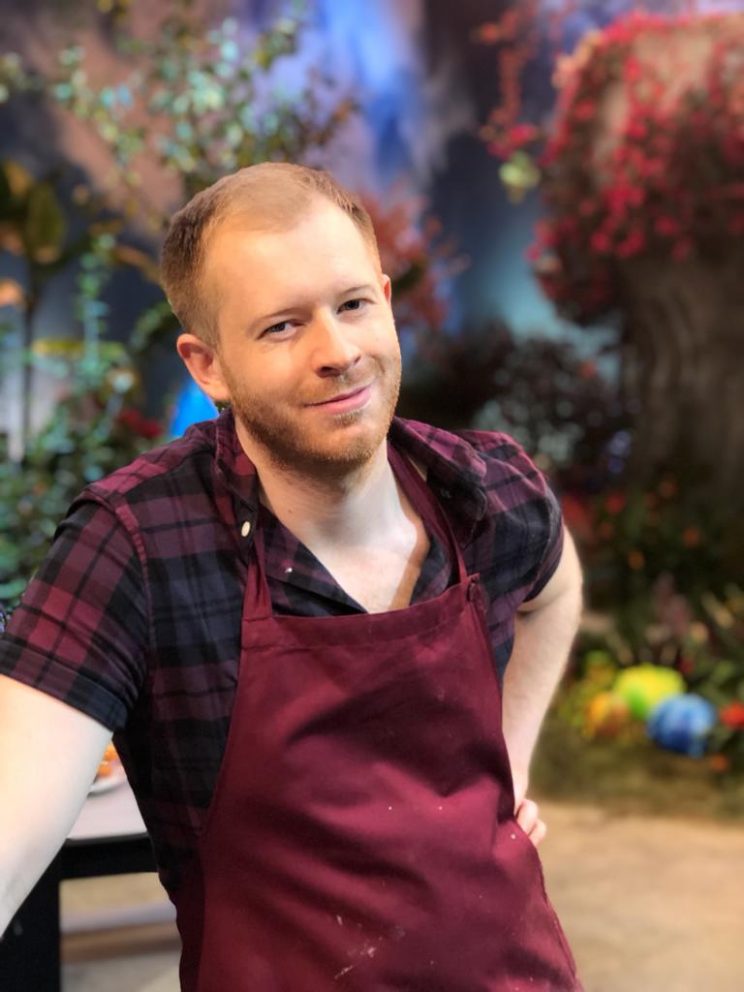 photo of food blogger Chris collins on the set of Netflix Crazy Delicious