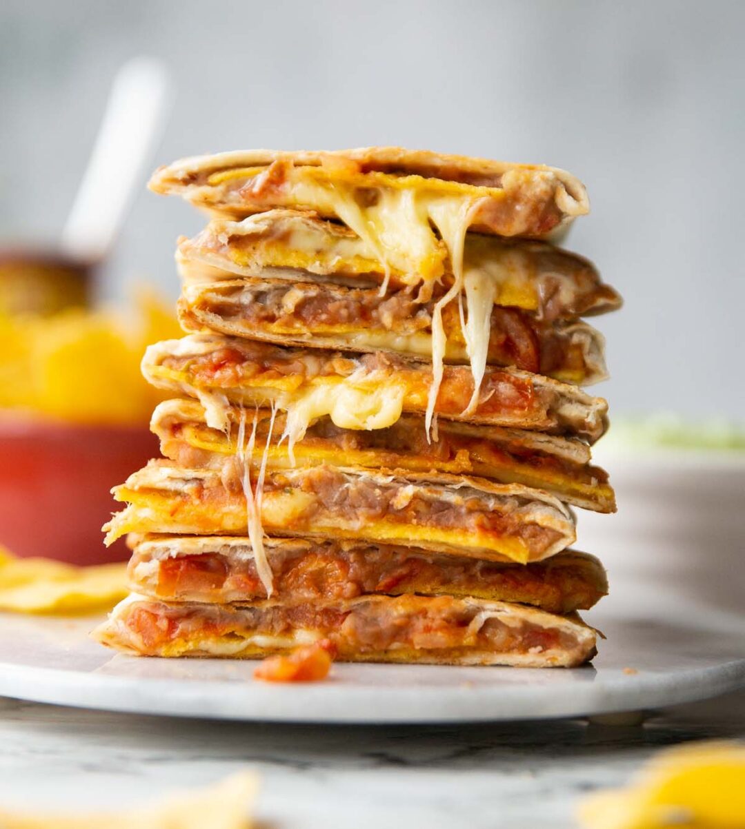 Refried Bean Quesadillas (just 5 ingredients!) Don't Go Bacon My Heart