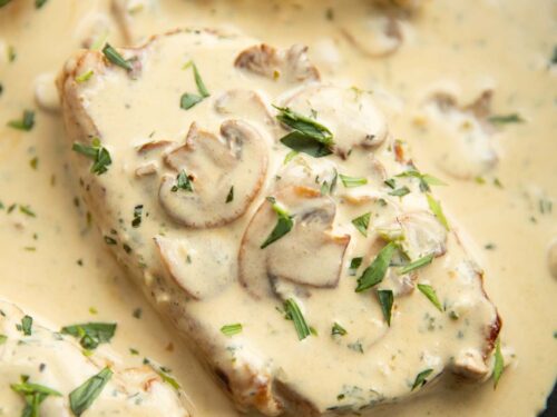 Creamy Tarragon Mushroom Pork Chops
