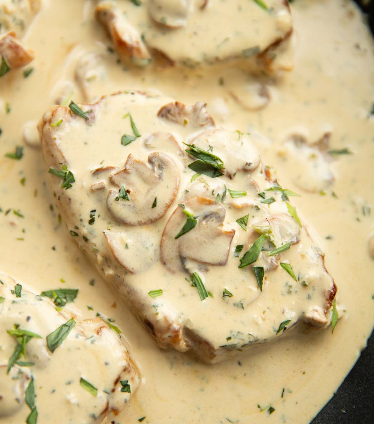 Creamy Tarragon Mushroom Pork Chops
