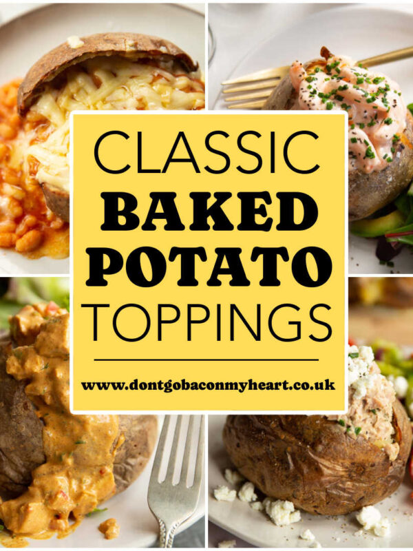 baked potato toppings college with text box in centre