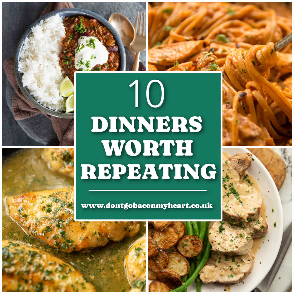dinners worth repeating thumbnail collage with text overlay