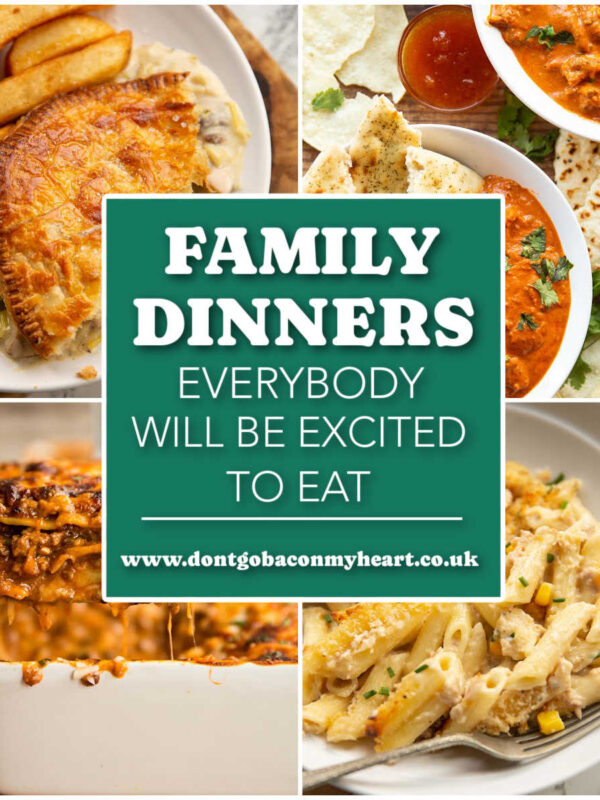 family dinners thumbnail collage with text overlay