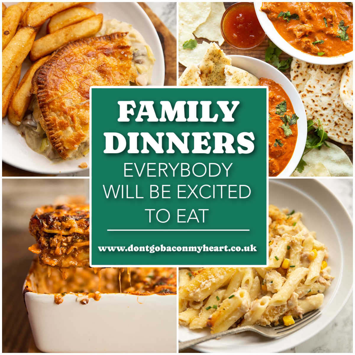 family dinners thumbnail collage with text overlay