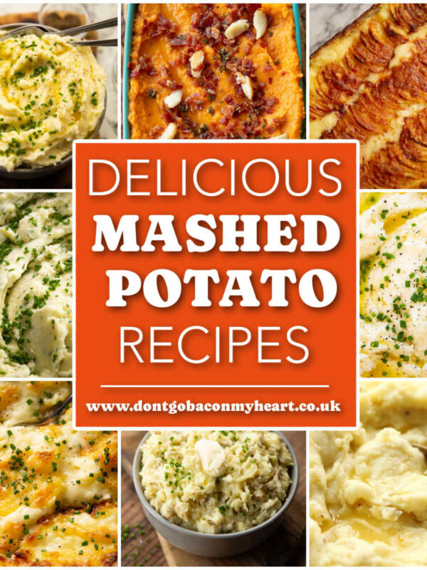 mashed potato recipes thumbnail collage with text overlay