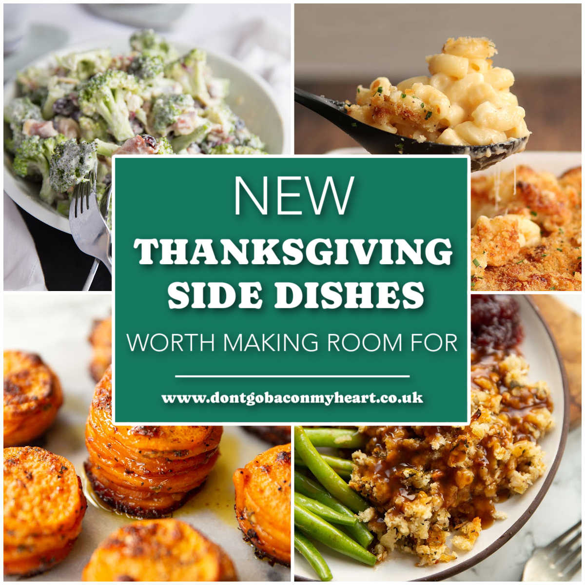 thanksgiving side dishes collage thumbnail with text overlay